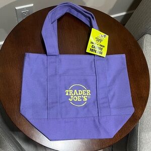 Trader Joe's Purple Canvas Tote Bag